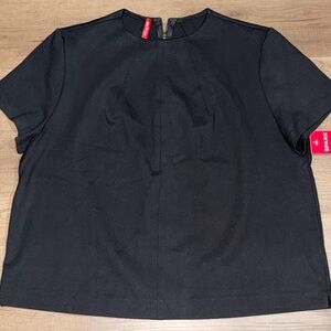 SPANX Black perfect funnel Short Sleeve Women's Top XL New